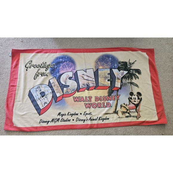 Disney Other - Walt Disney‎ World Mickey Mouse Beach Towel Cotton Disney Exclusive